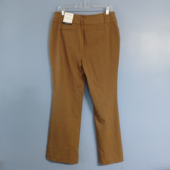 Rafaella Women Brown Stretch Tapered Boot Curvy Fit Bootcut Leg Slacks Pants 8 - Picture 4 of 6